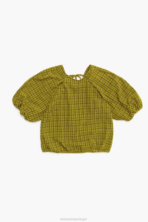 amarelo roupas 64X4N338 quadrados superiores de guingão Bimba Y Lola