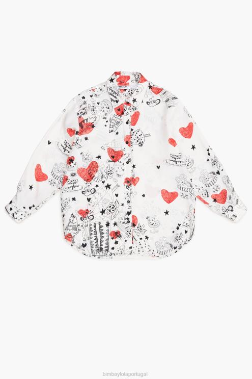 apelido roupas 64X4N347 camisa de coração Bimba Y Lola