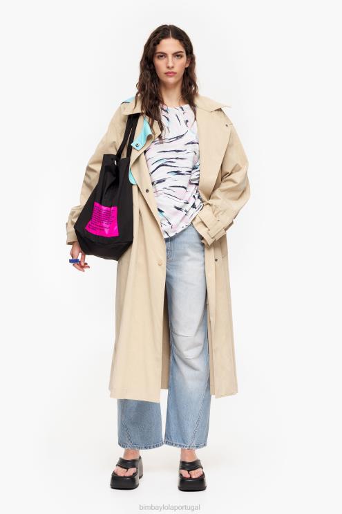 branco roupas 64X4N349 camiseta com estampa de asa de borboleta Bimba Y Lola