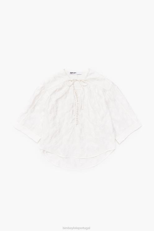 floral roupas 64X4N325 blusa jaquard curta Bimba Y Lola