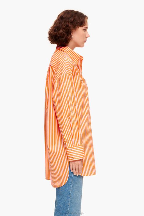 laranja roupas 64X4N334 camisa listrada tamanho grande Bimba Y Lola