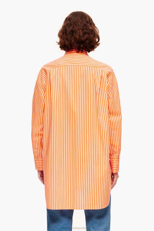 laranja roupas 64X4N334 camisa listrada tamanho grande Bimba Y Lola