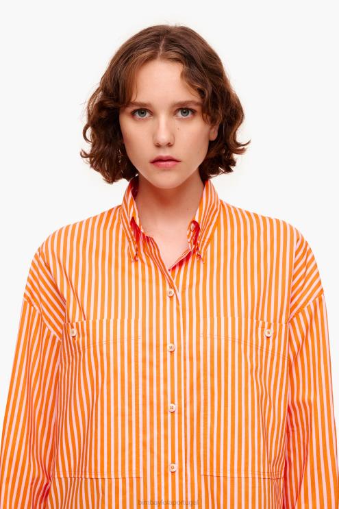 laranja roupas 64X4N334 camisa listrada tamanho grande Bimba Y Lola