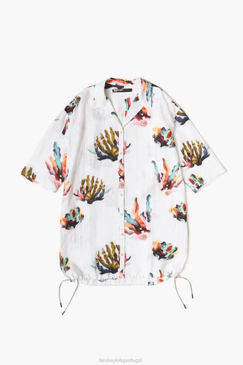 marfim roupas 64X4N326 camisa estampa coral Bimba Y Lola