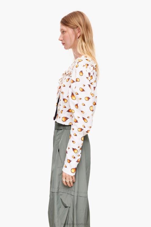 marfim roupas 64X4N343 blusa curta fogo Bimba Y Lola