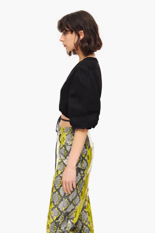 preto roupas 64X4N339 top quadrado jeans Bimba Y Lola