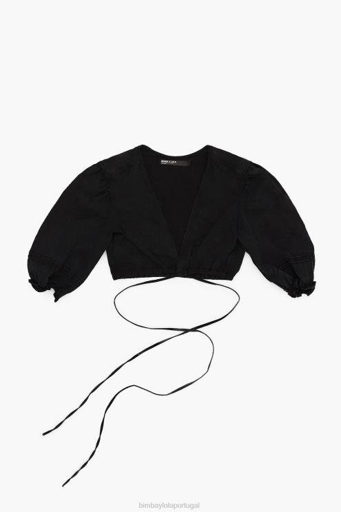 preto roupas 64X4N339 top quadrado jeans Bimba Y Lola