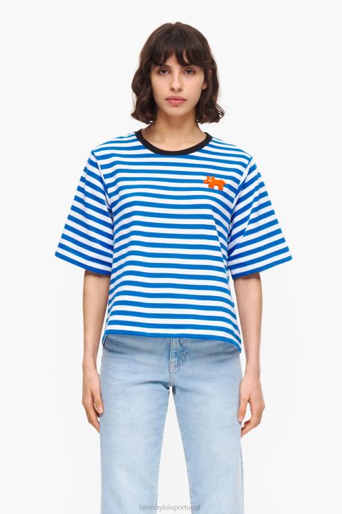 azul roupas 64X4N254 camiseta listrada para cachorro Bimba Y Lola