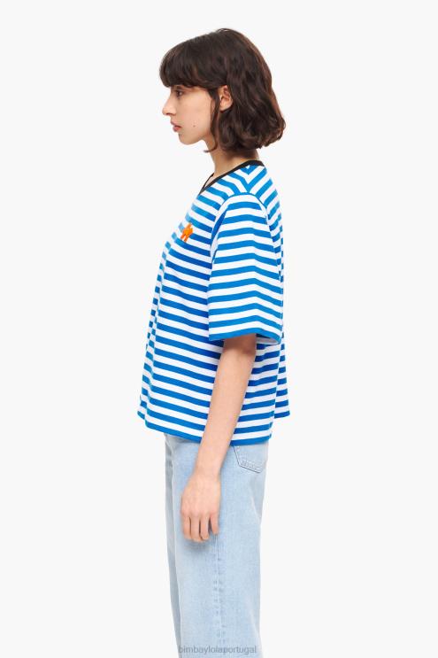 azul roupas 64X4N254 camiseta listrada para cachorro Bimba Y Lola