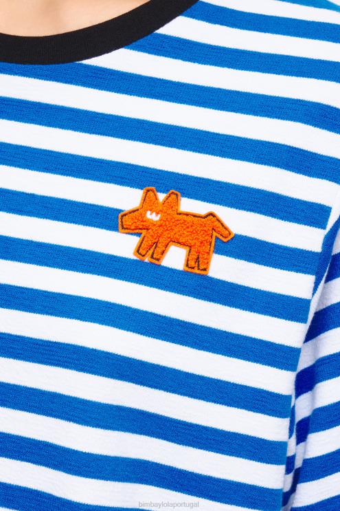 azul roupas 64X4N254 camiseta listrada para cachorro Bimba Y Lola