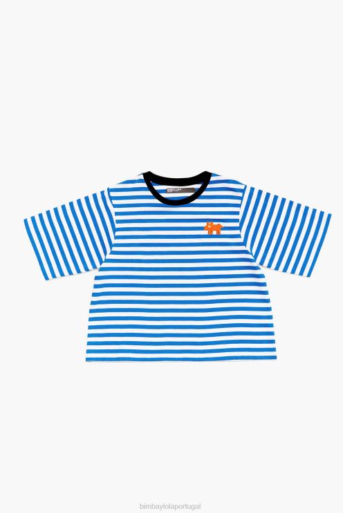 azul roupas 64X4N254 camiseta listrada para cachorro Bimba Y Lola