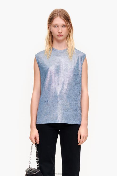 azul roupas 64X4N309 camiseta fluida curta Bimba Y Lola