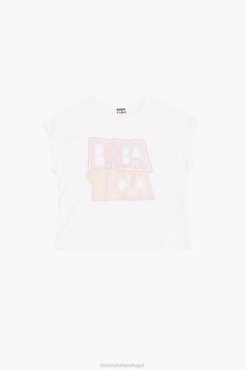 branco roupas 64X4N258 camiseta com logotipo Bimba Y Lola