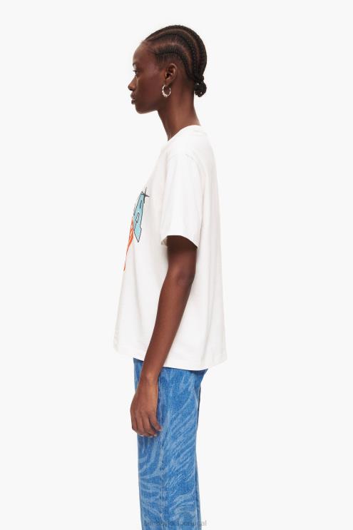branco roupas 64X4N277 camiseta com logotipo da universidade Bimba Y Lola