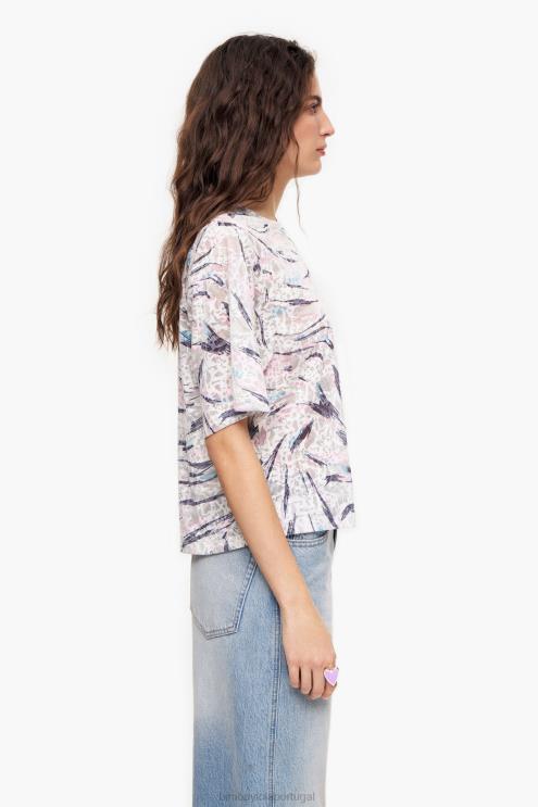 branco roupas 64X4N302 camiseta boxy com estampa de asa de borboleta Bimba Y Lola