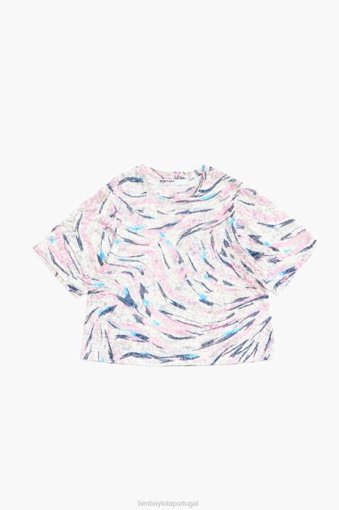 branco roupas 64X4N302 camiseta boxy com estampa de asa de borboleta Bimba Y Lola
