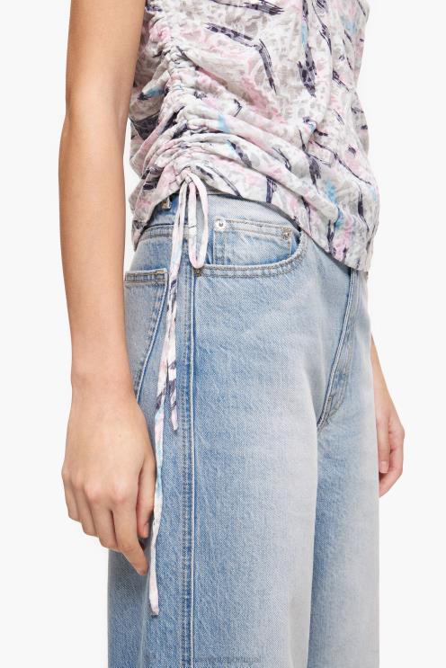 branco roupas 64X4N303 camiseta de algodão com estampa de asa de borboleta Bimba Y Lola