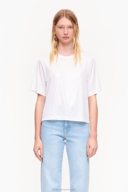 branco roupas 64X4N310 camiseta fluida curta Bimba Y Lola