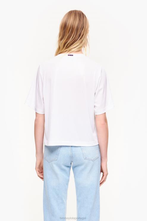 branco roupas 64X4N310 camiseta fluida curta Bimba Y Lola