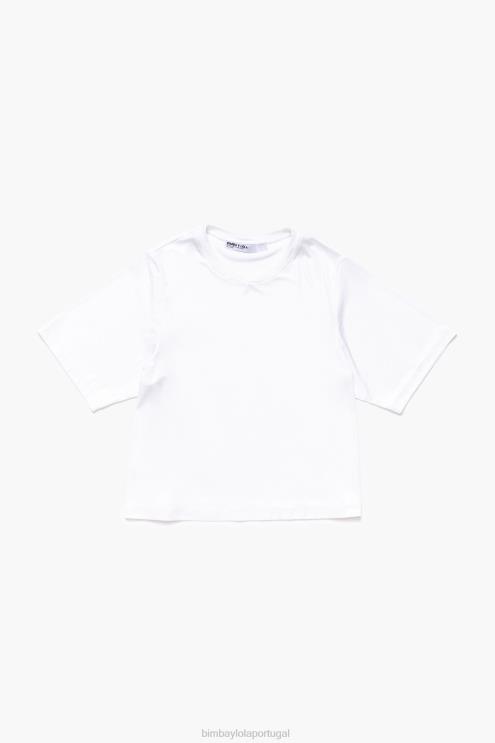 branco roupas 64X4N310 camiseta fluida curta Bimba Y Lola