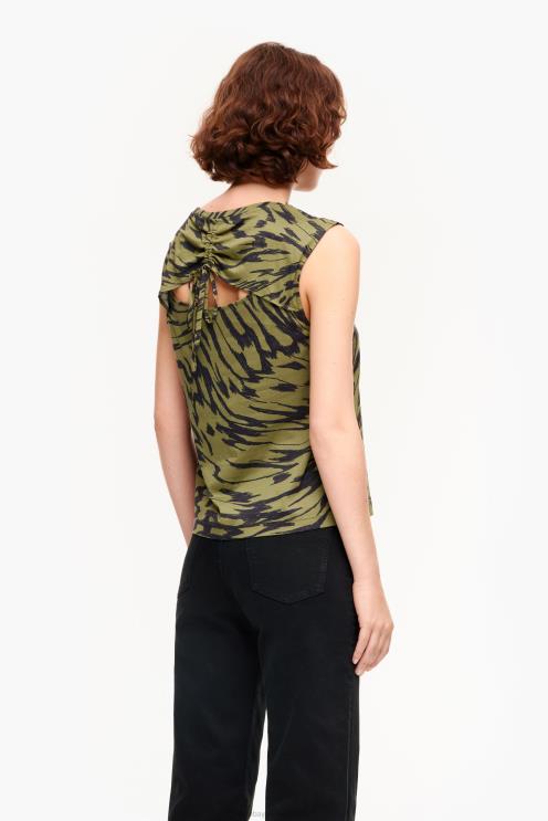 caqui roupas 64X4N298 camiseta de algodão com estampa de asa de borboleta Bimba Y Lola