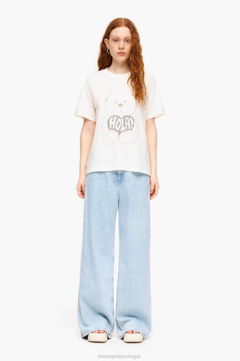 cru roupas 64X4N271 camiseta com estampa de urso panda Bimba Y Lola
