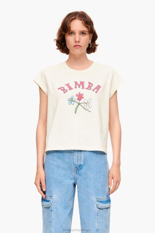 cru roupas 64X4N275 camiseta com logo floral Bimba Y Lola