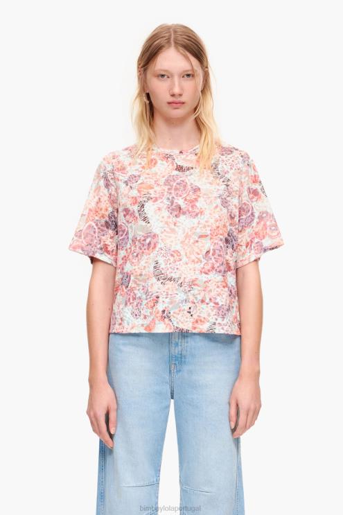 frutas roupas 64X4N291 camiseta boxy estampada completa Bimba Y Lola