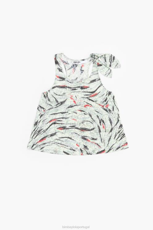 hortelã roupas 64X4N304 camiseta com estampa de asa de borboleta Bimba Y Lola