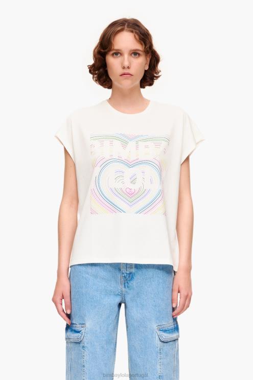 marfim roupas 64X4N260 camiseta logo lápis Bimba Y Lola