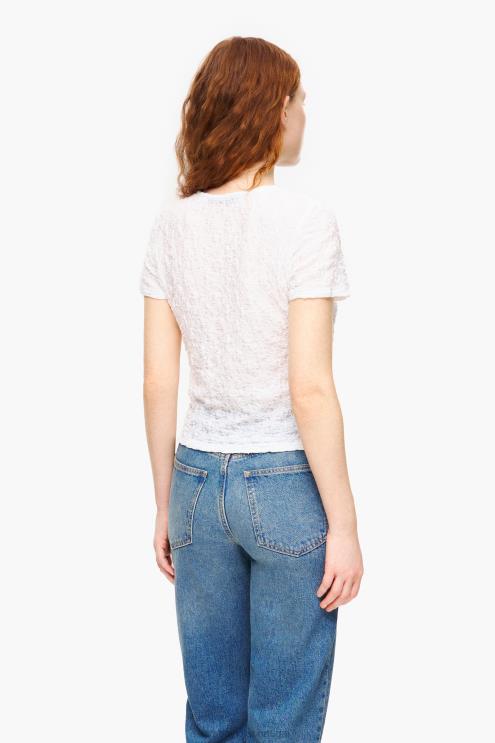 marfim roupas 64X4N267 camiseta franzida texturizada Bimba Y Lola