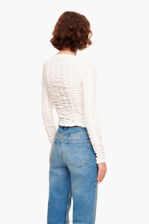 marfim roupas 64X4N312 camiseta justa com textura Bimba Y Lola