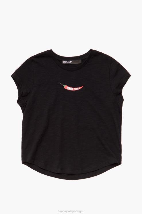 preto roupas 64X4N247 camiseta guindila Bimba Y Lola