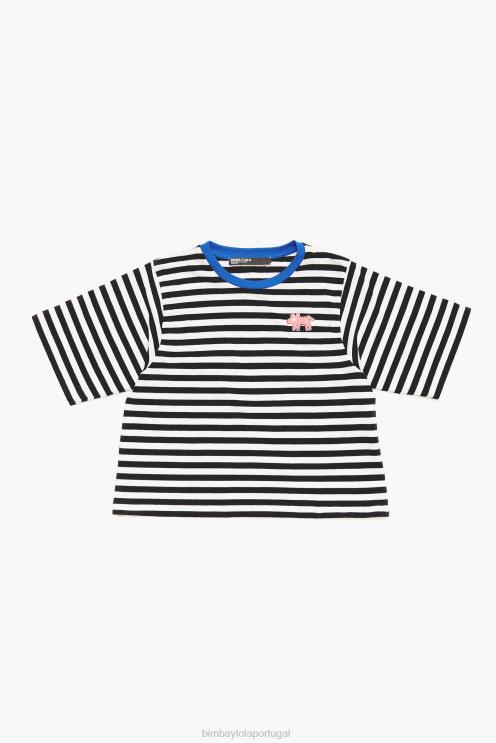 preto roupas 64X4N252 camiseta listrada para cachorro Bimba Y Lola