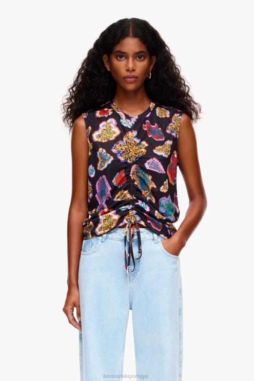 preto roupas 64X4N262 camiseta peixe mar Bimba Y Lola