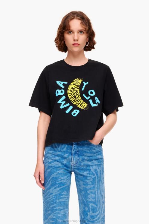 preto roupas 64X4N278 camiseta com estampa de banana Bimba Y Lola