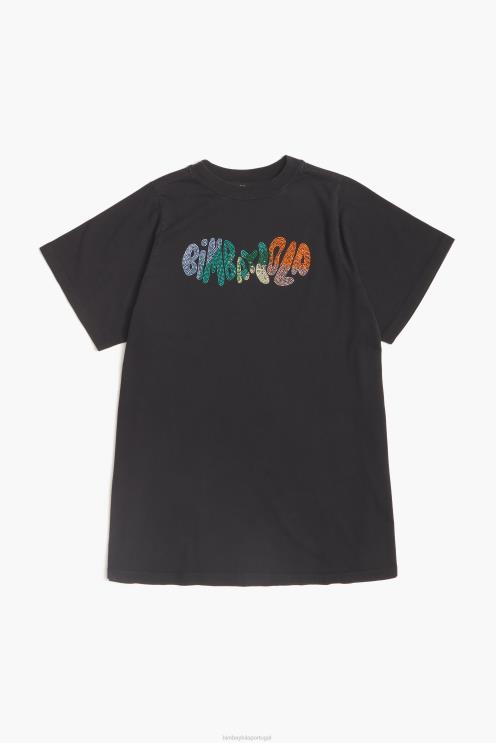 preto roupas 64X4N281 camiseta com logo fluindo Bimba Y Lola