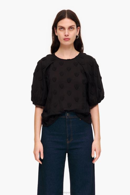 preto roupas 64X4N286 camiseta tecido duplo Bimba Y Lola