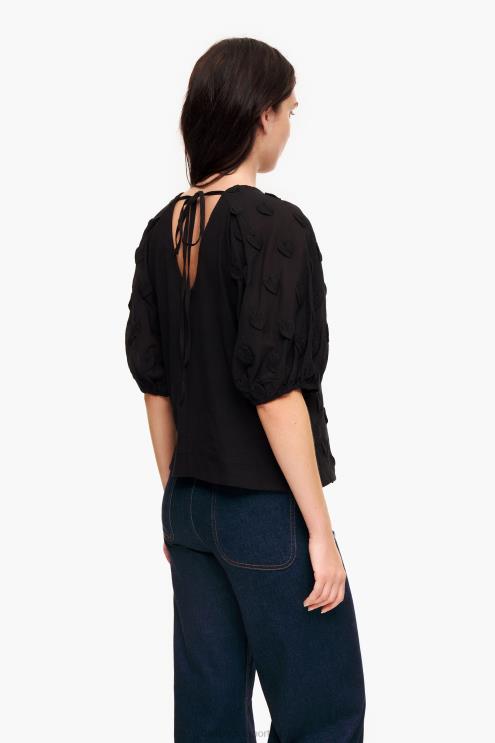 preto roupas 64X4N286 camiseta tecido duplo Bimba Y Lola