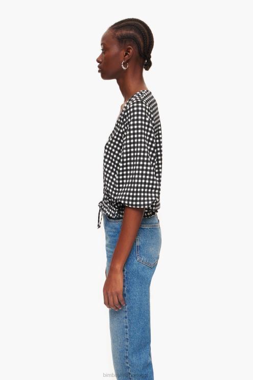 preto roupas 64X4N290 camiseta xadrez Bimba Y Lola