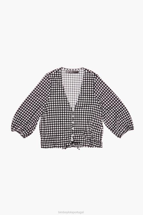 preto roupas 64X4N290 camiseta xadrez Bimba Y Lola
