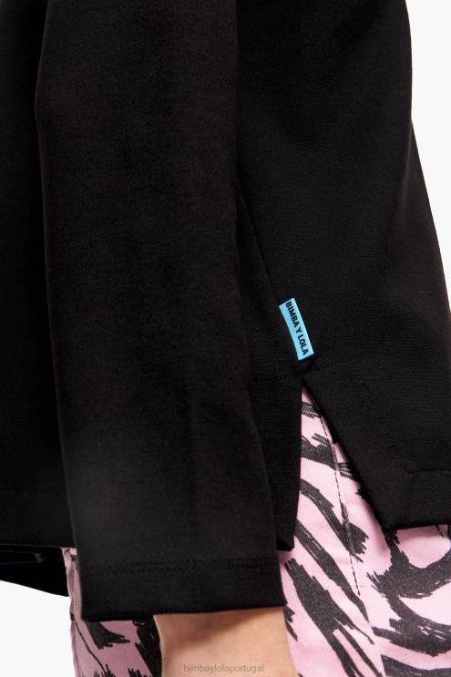 preto roupas 64X4N301 camiseta de malha Bimba Y Lola