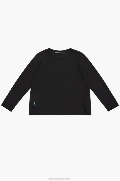 preto roupas 64X4N301 camiseta de malha Bimba Y Lola