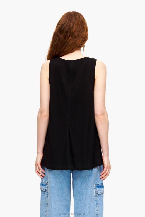 preto roupas 64X4N315 camiseta linha a Bimba Y Lola
