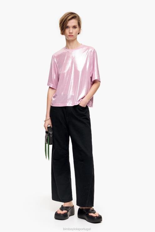 rosa roupas 64X4N311 camiseta brilhante Bimba Y Lola