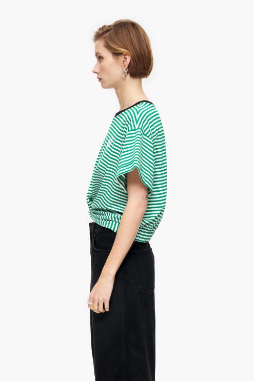 verde e branco roupas 64X4N321 camiseta boxy nó Bimba Y Lola