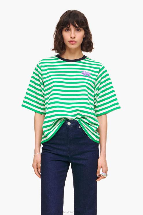 verde roupas 64X4N256 camiseta listrada para cachorro Bimba Y Lola