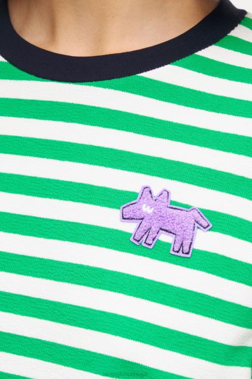 verde roupas 64X4N256 camiseta listrada para cachorro Bimba Y Lola