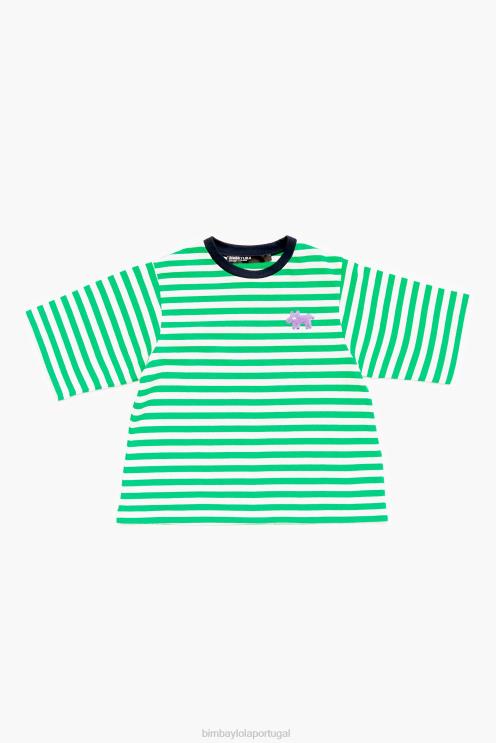 verde roupas 64X4N256 camiseta listrada para cachorro Bimba Y Lola