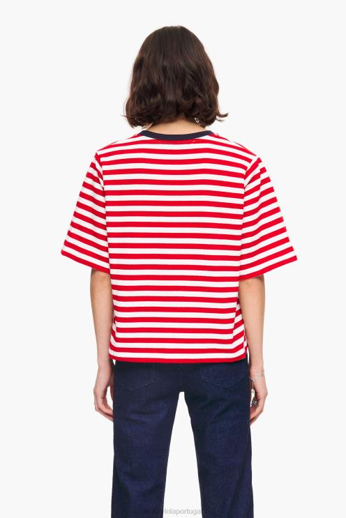 vermelho roupas 64X4N250 camiseta listrada para cachorro Bimba Y Lola